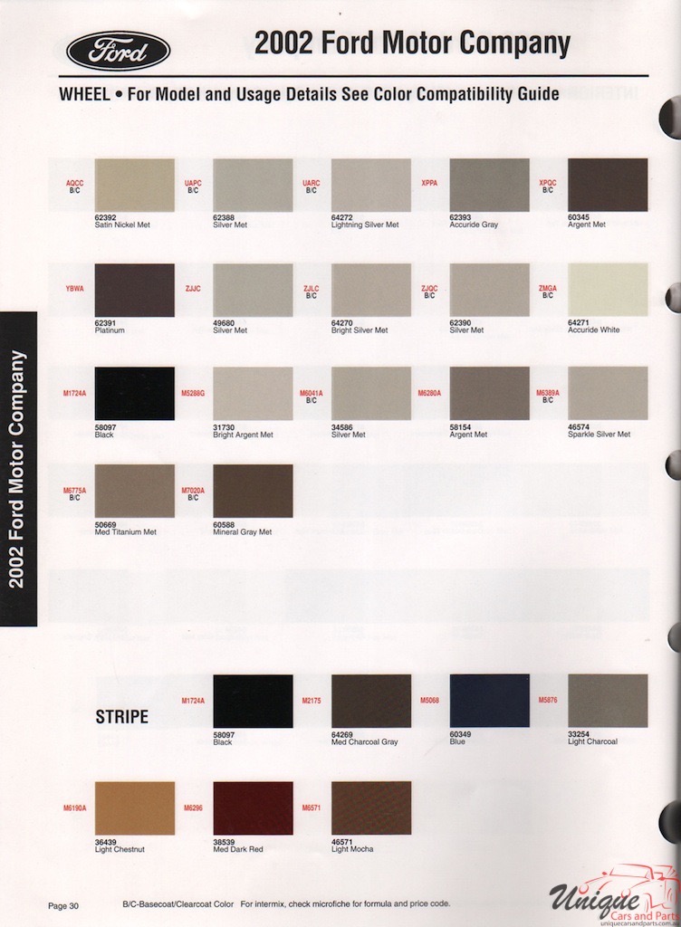 2002 Ford Paint Charts Sherwin-Williams 3